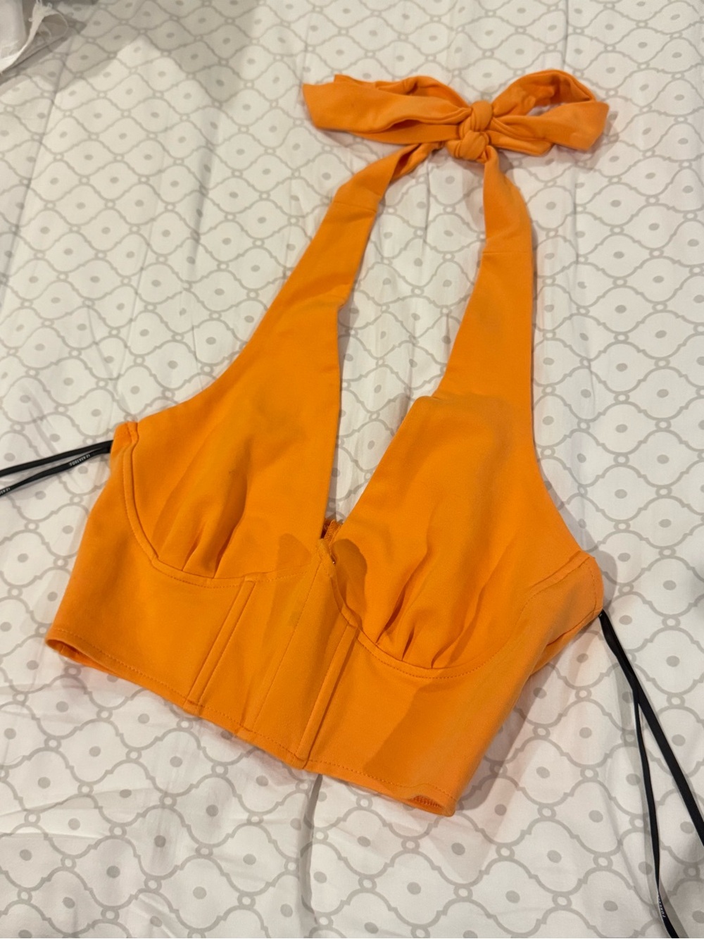 Forever 21 Orange Halter Crop Top